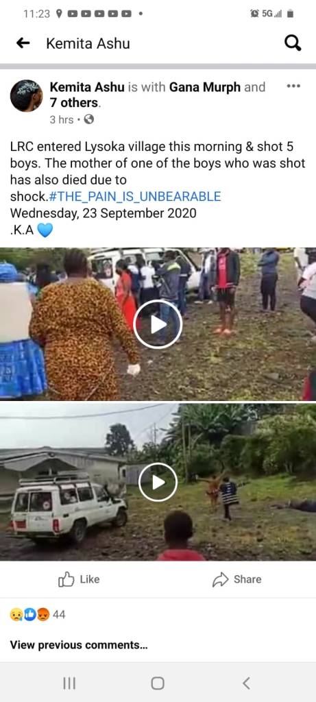 Lysoka massacre. video Below.